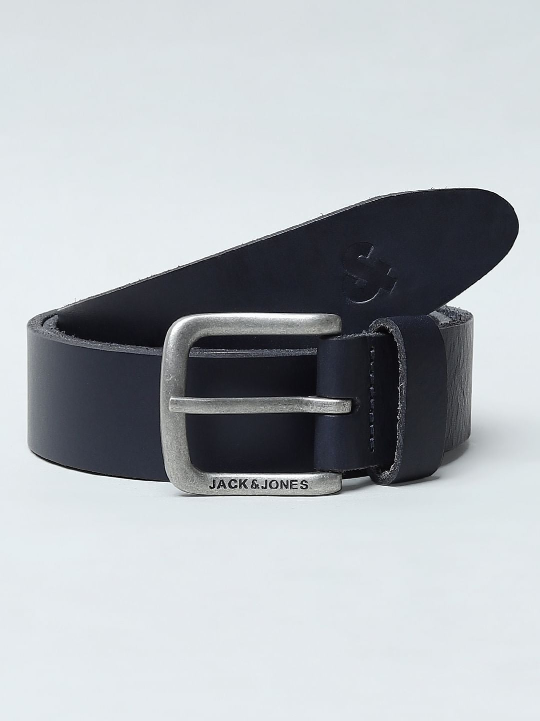 Navy Blue Leather Belt
