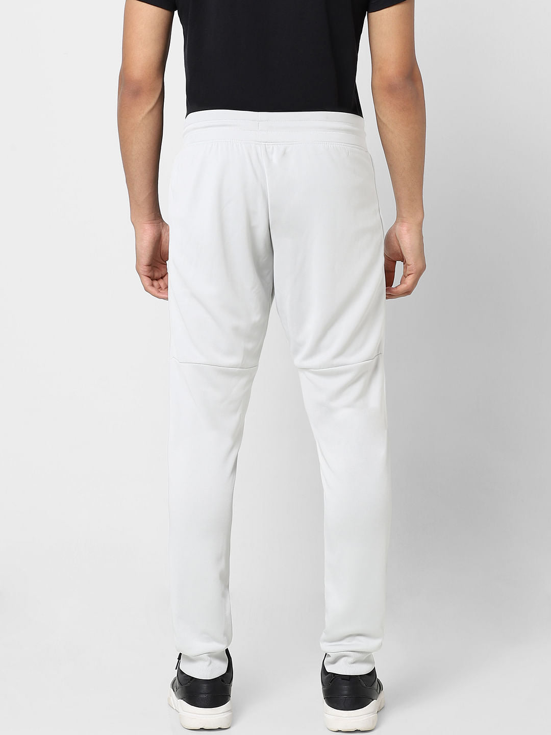 Grey Mid Rise Logo Print Sweatpants
