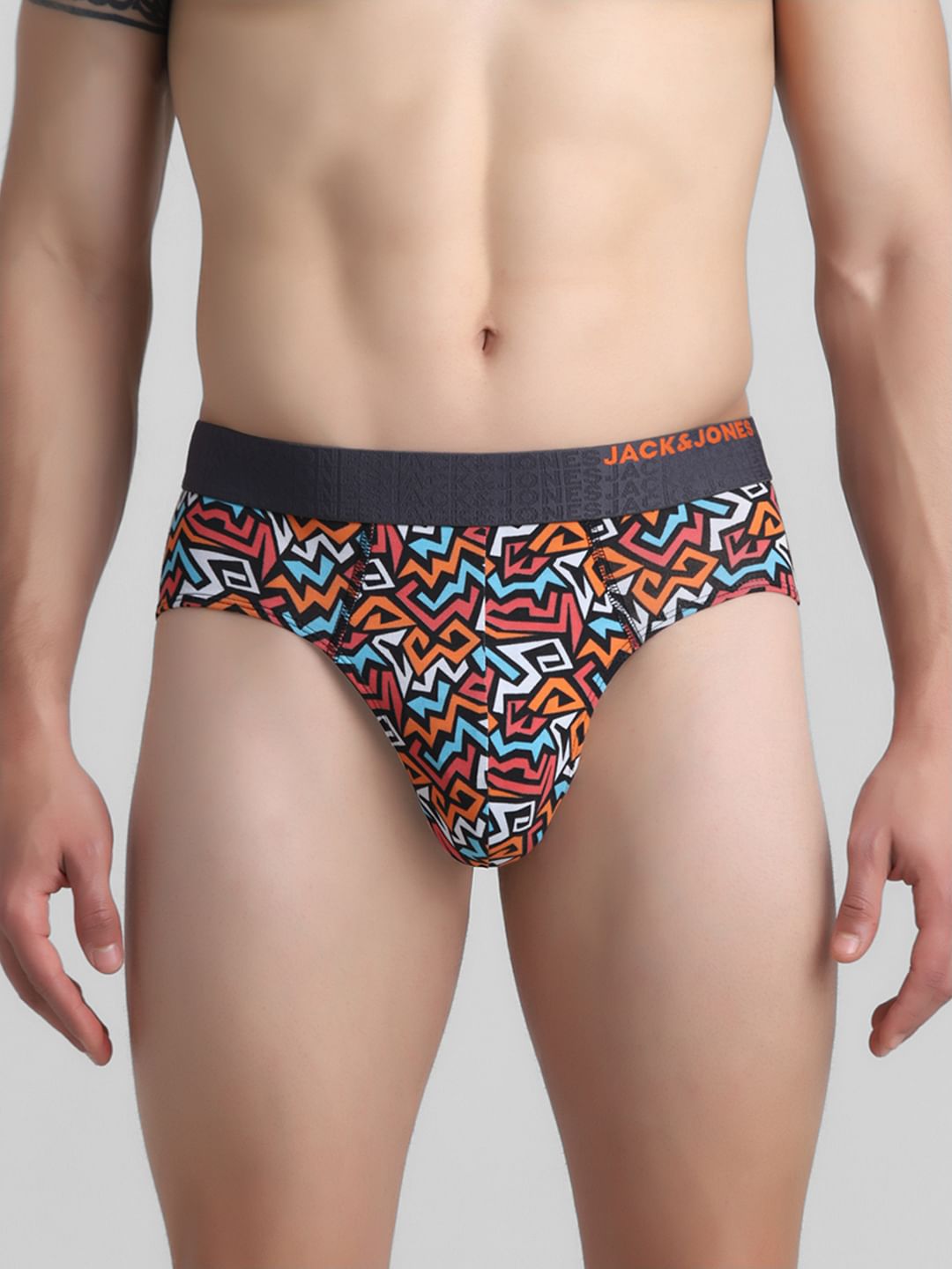 Red Printed Briefs - S