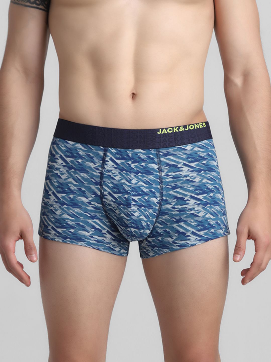 Navy Blue Camo Print Trunks
