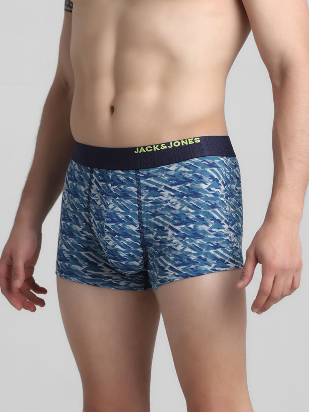 Navy Blue Camo Print Trunks