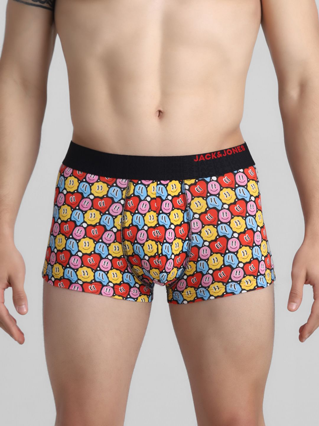Multi-Colour Hearts Print Trunks - S