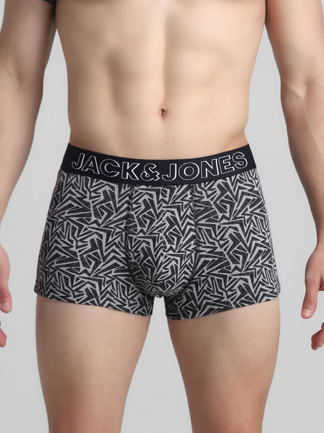 Black Zig-Zag Print Trunks - S