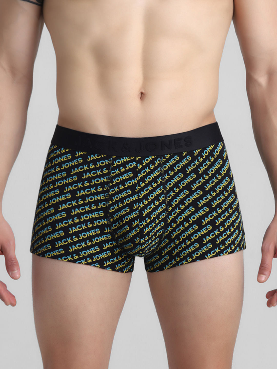 Black Logo Print Trunks - S