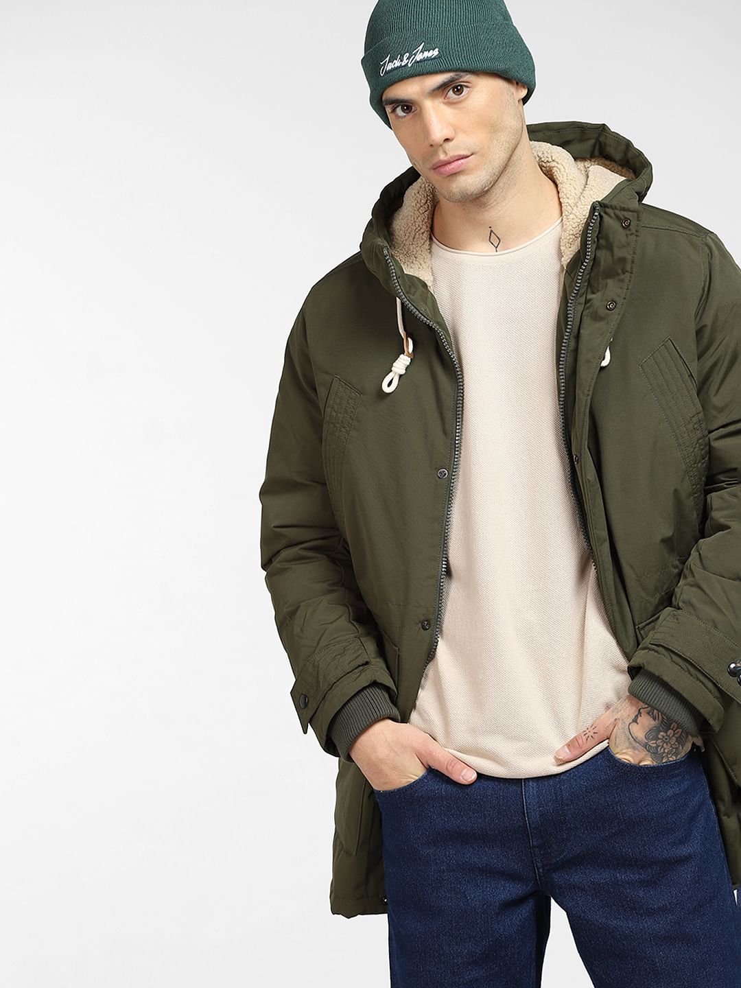 Green Quilted Teddy Parka Jacket - S