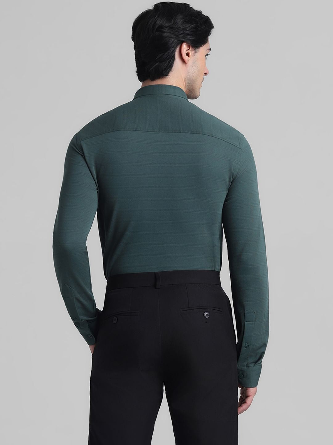 Dark Green Knitted Full Sleeves Shirt