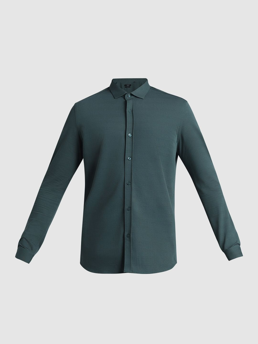 Dark Green Knitted Full Sleeves Shirt