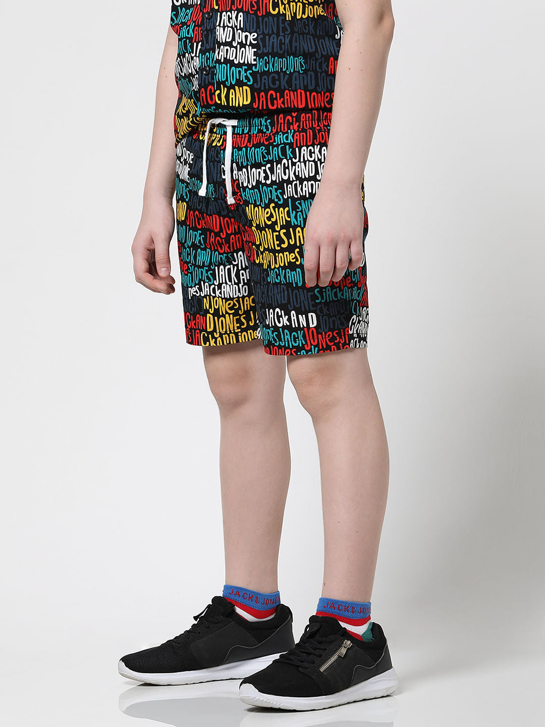 Boys Blue Logo Print Co-ord Set Shorts