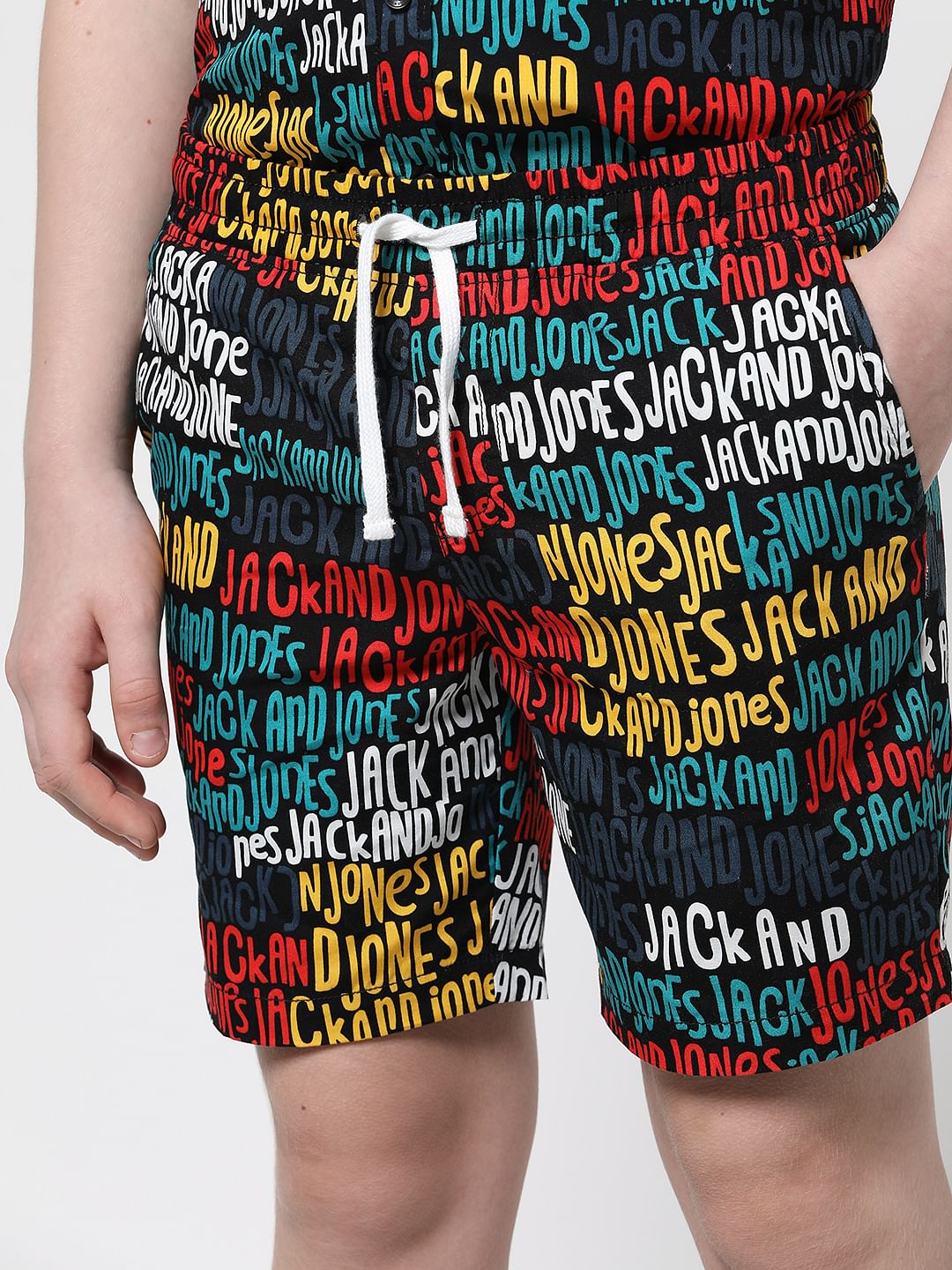 Boys Blue Logo Print Co-ord Set Shorts