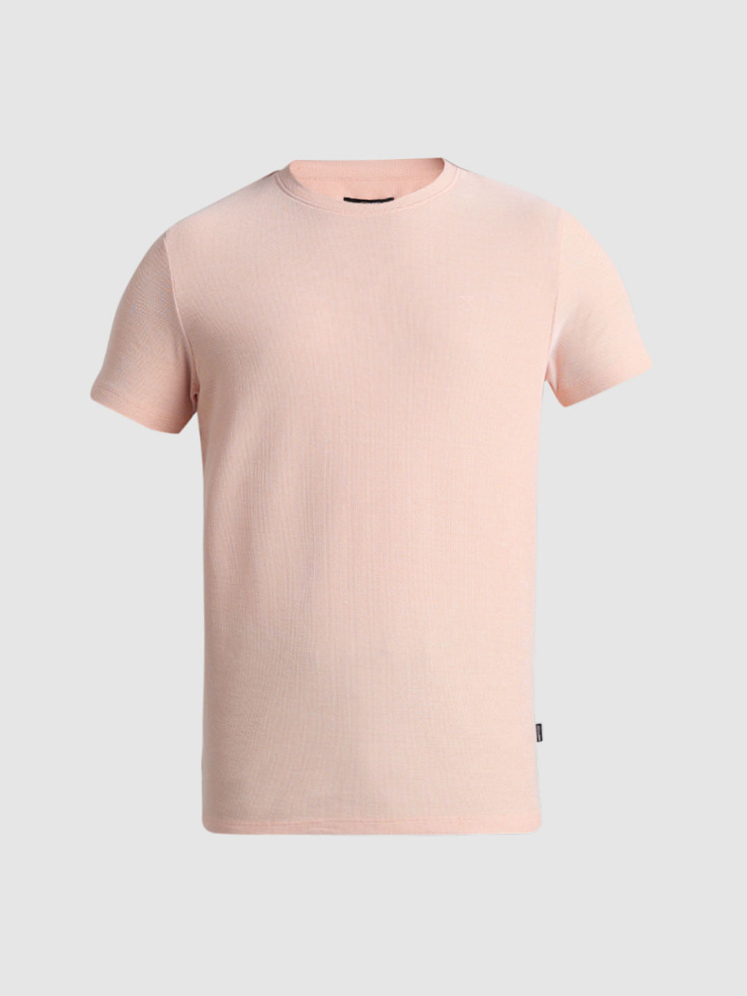 Apricot Jacquard Crew Neck T-shirt