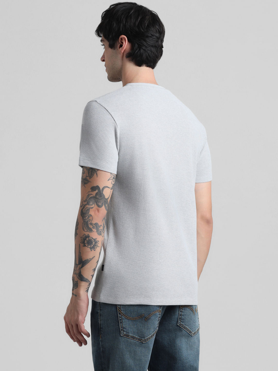 Light Grey Melange Crew Neck T-shirt