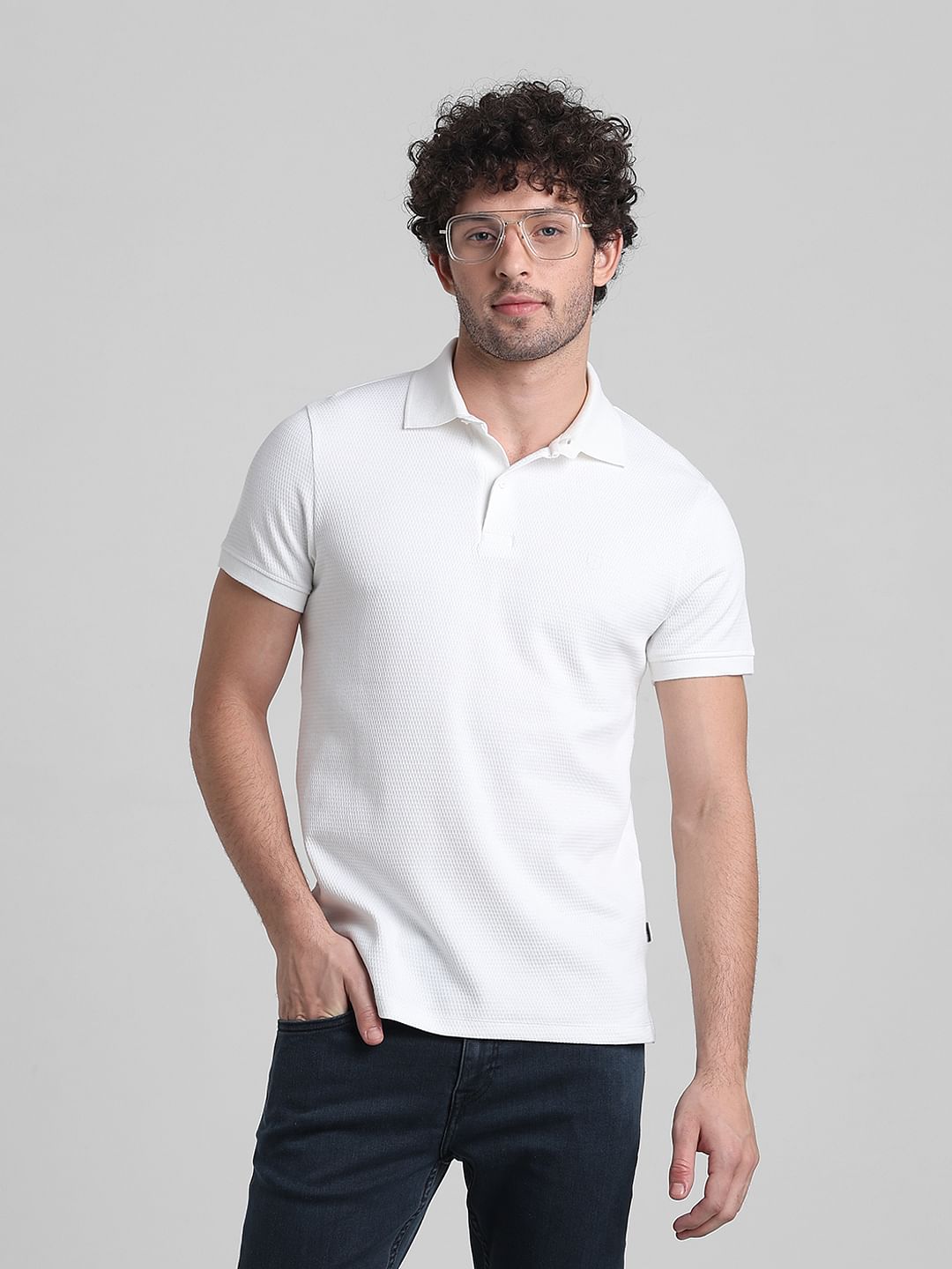 White Polo T-shirt - S