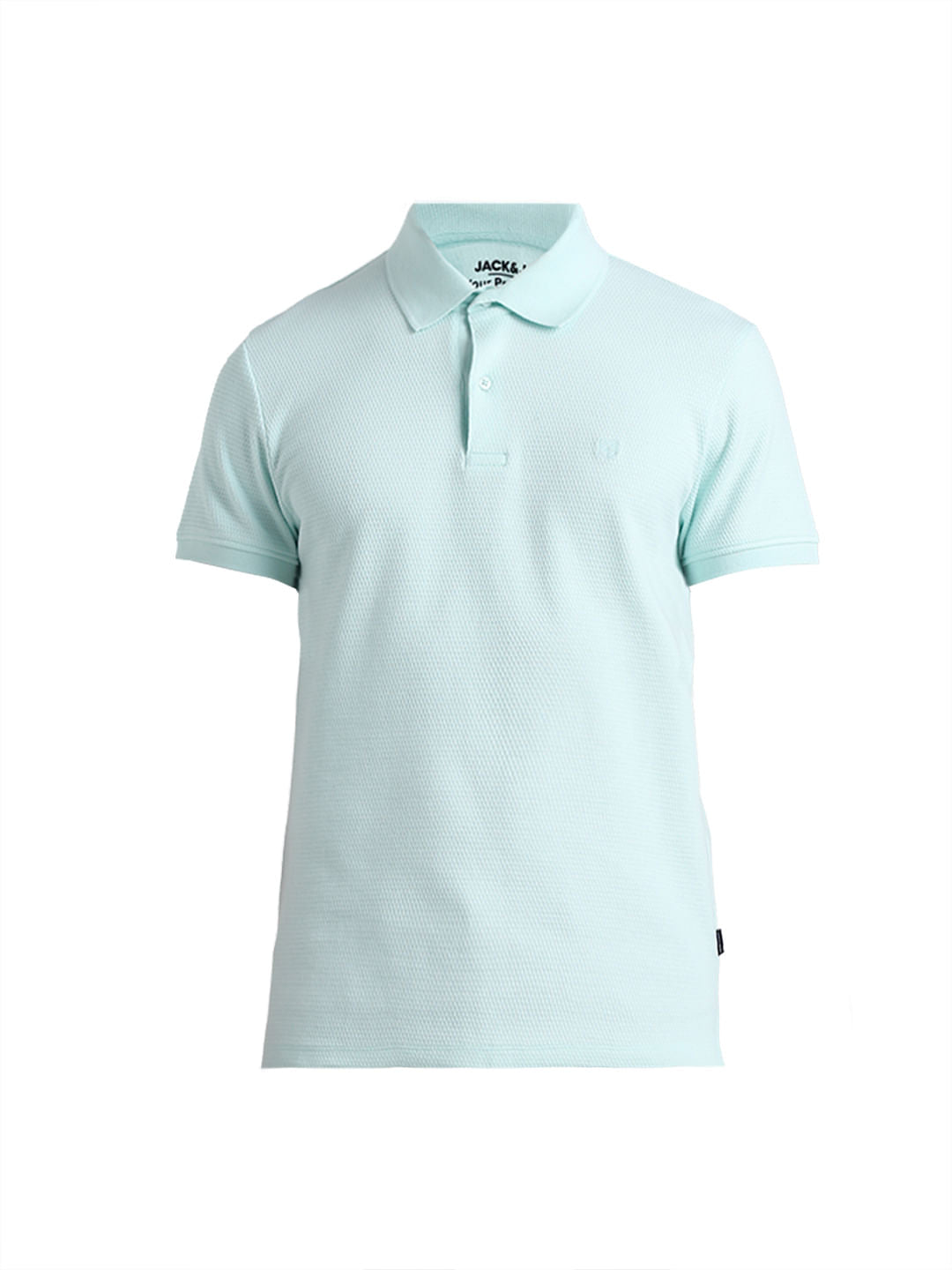 Light Green Textured Polo T-shirt