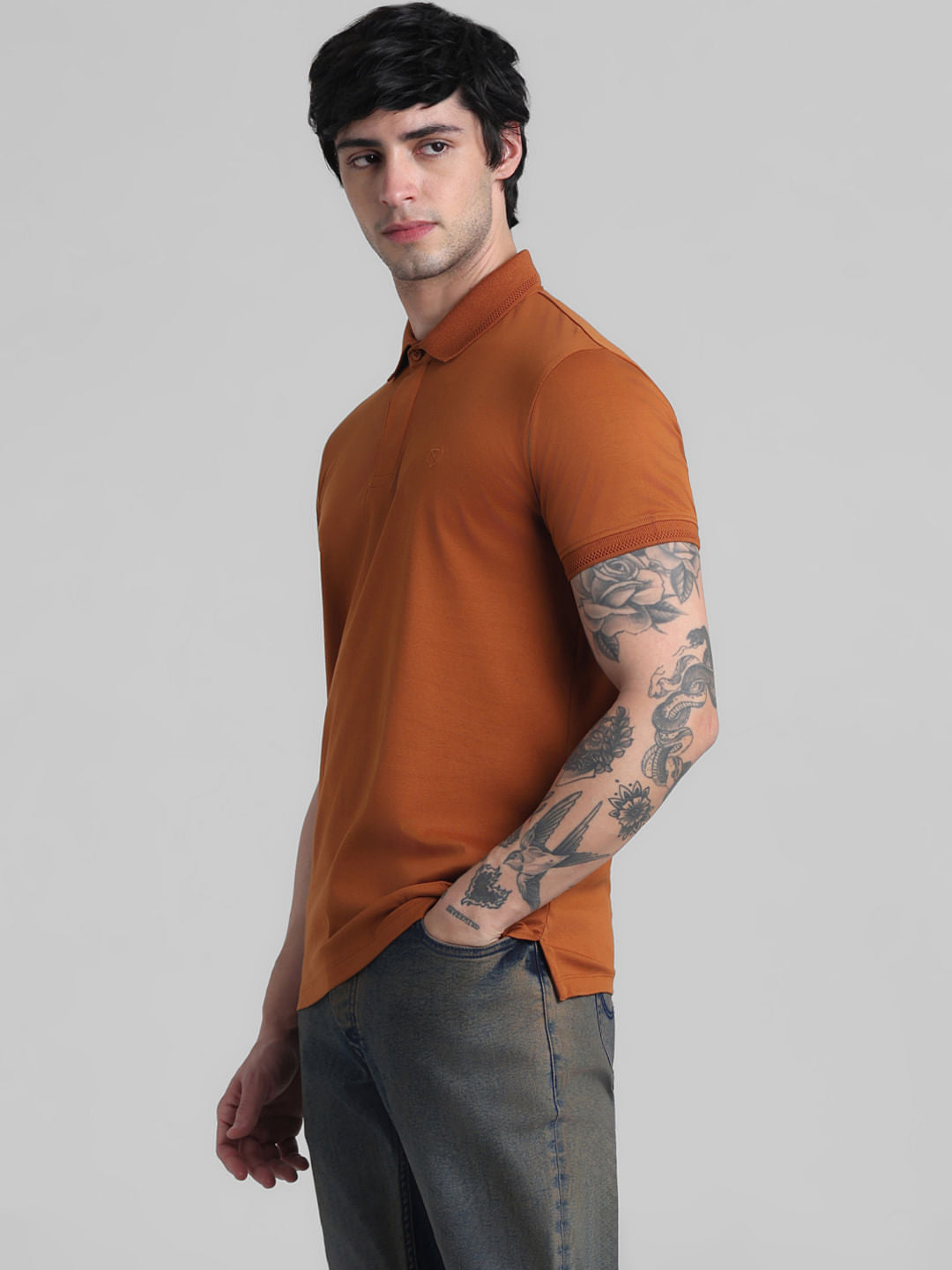 Rust Brown Cotton Polo