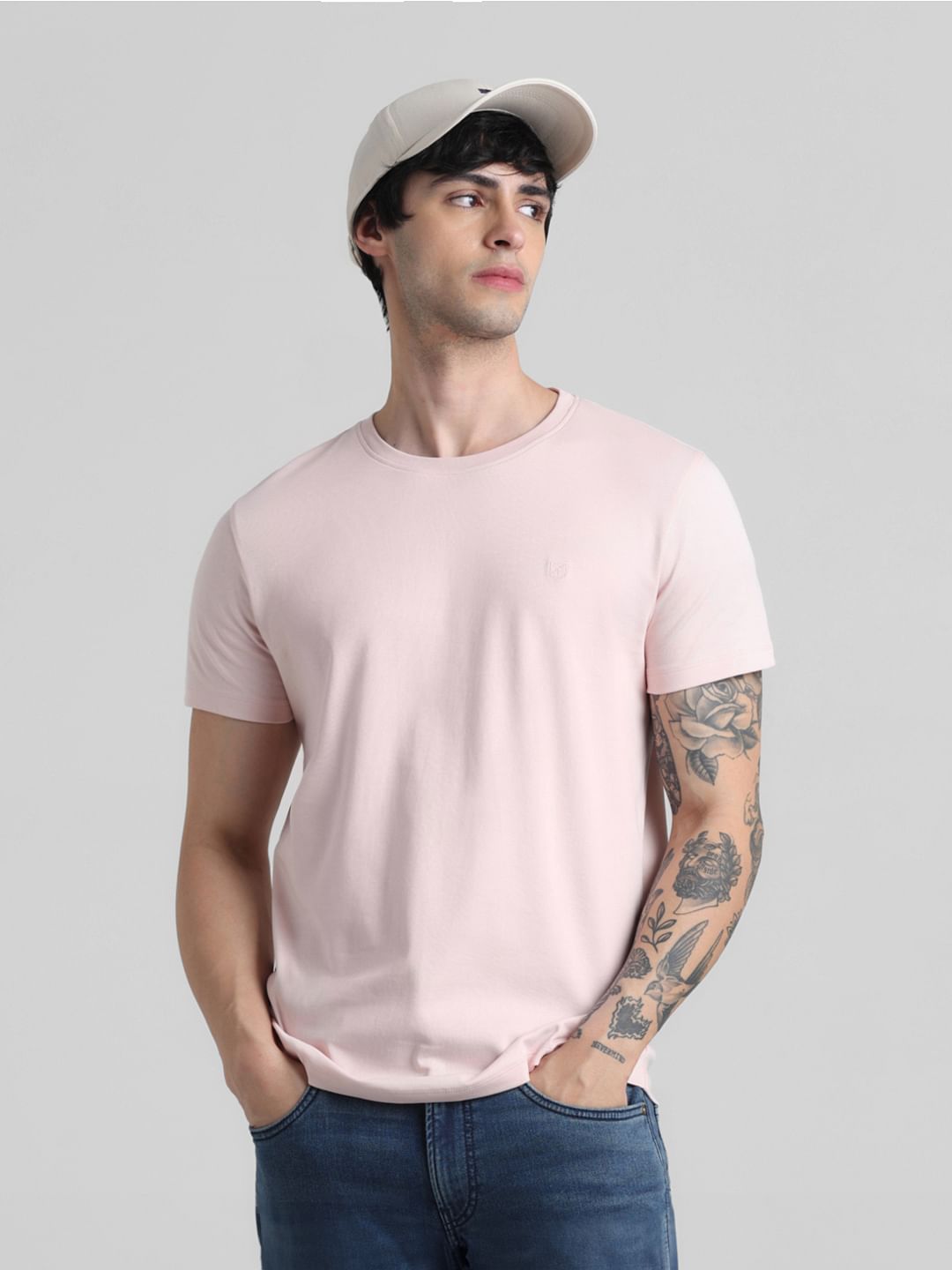 Light Pink Crew Neck T-shirt - S