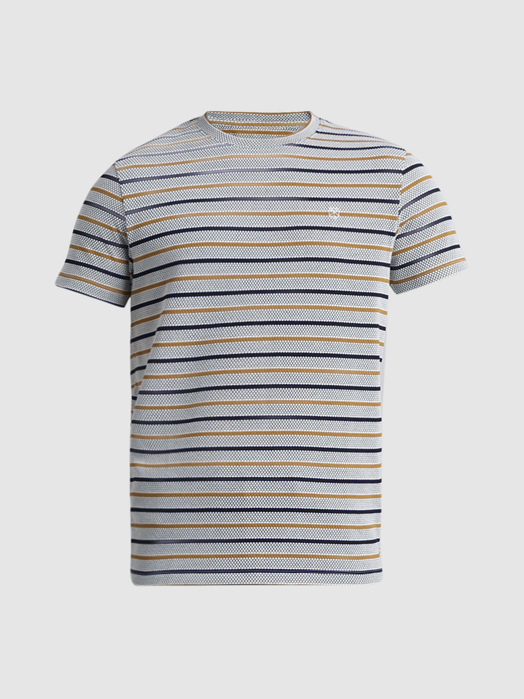 White Striped Crew Neck T-shirt