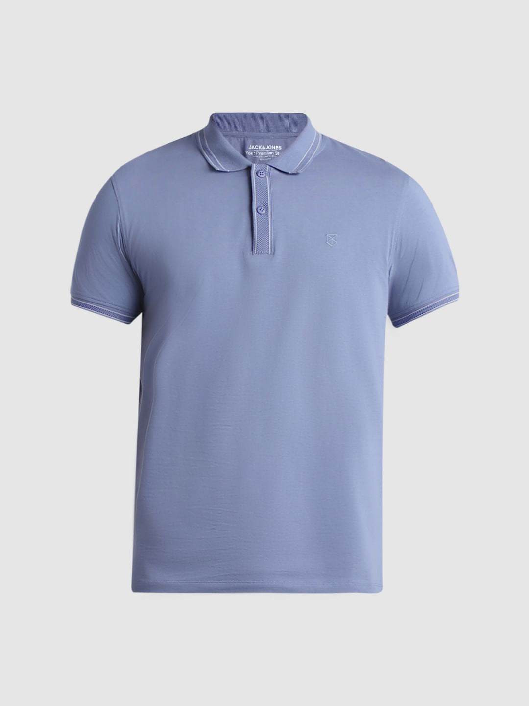 Blue Contrast Tipping Polo T-shirt
