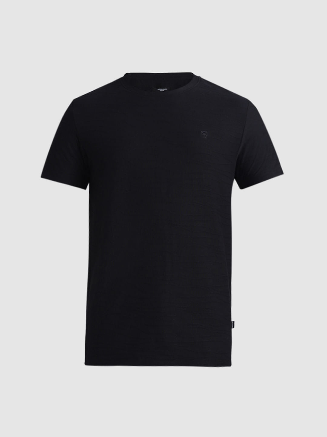 Black Jacquard Cotton T-shirt