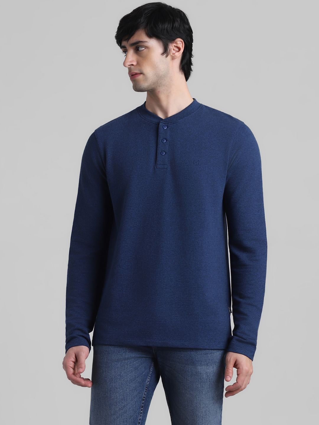 Navy Blue Henley T-shirt