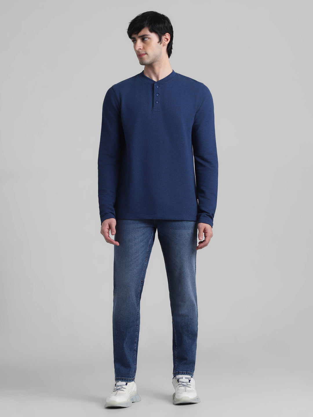 Navy Blue Henley T-shirt