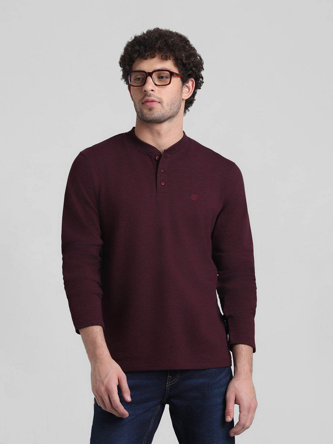 Maroon Henley T-shirt