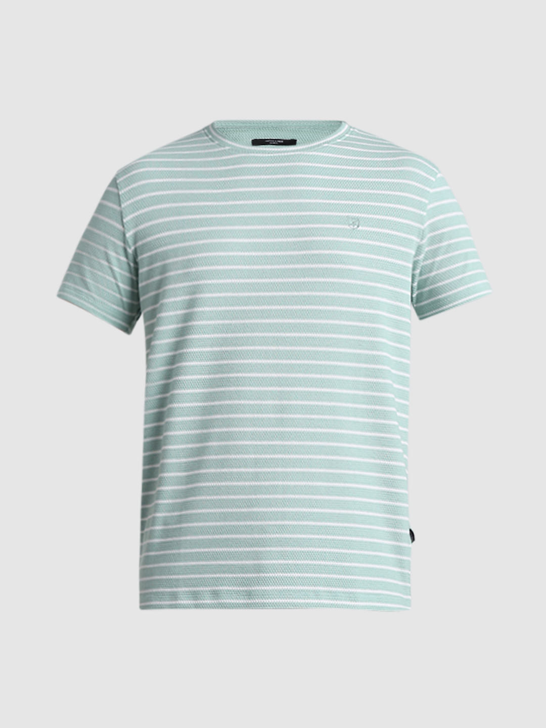 Green Striped Crew Neck T-shirt