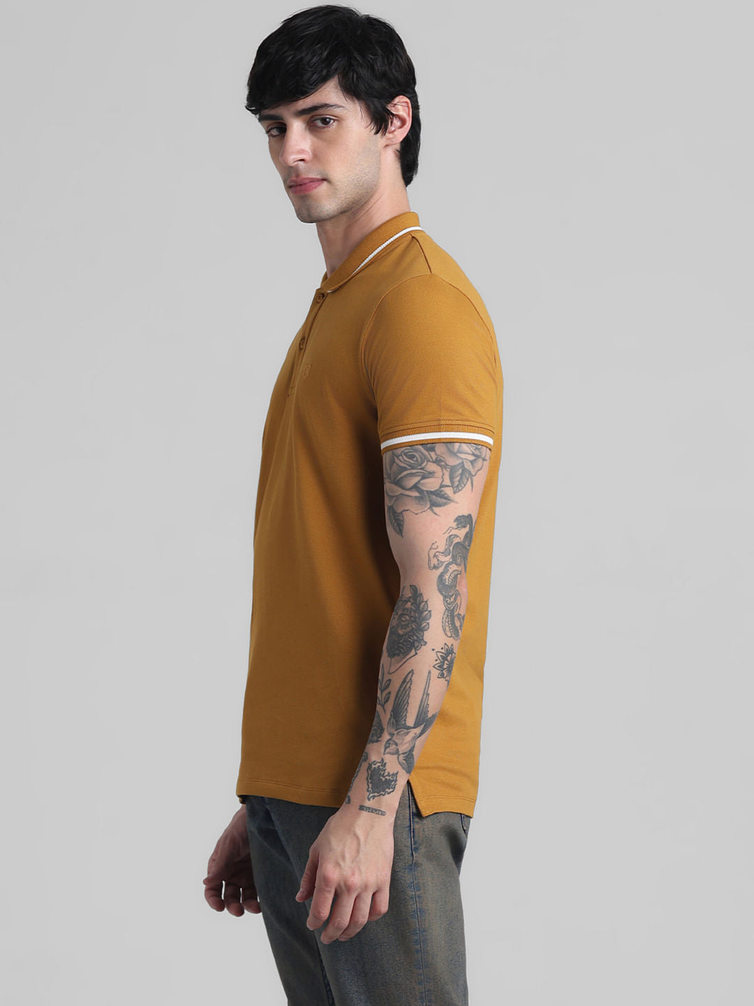 Brown Contrast Tipping Polo