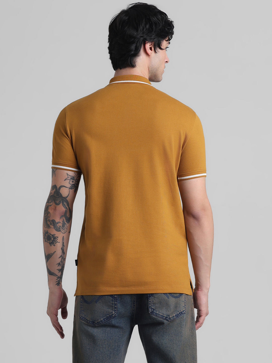 Brown Contrast Tipping Polo