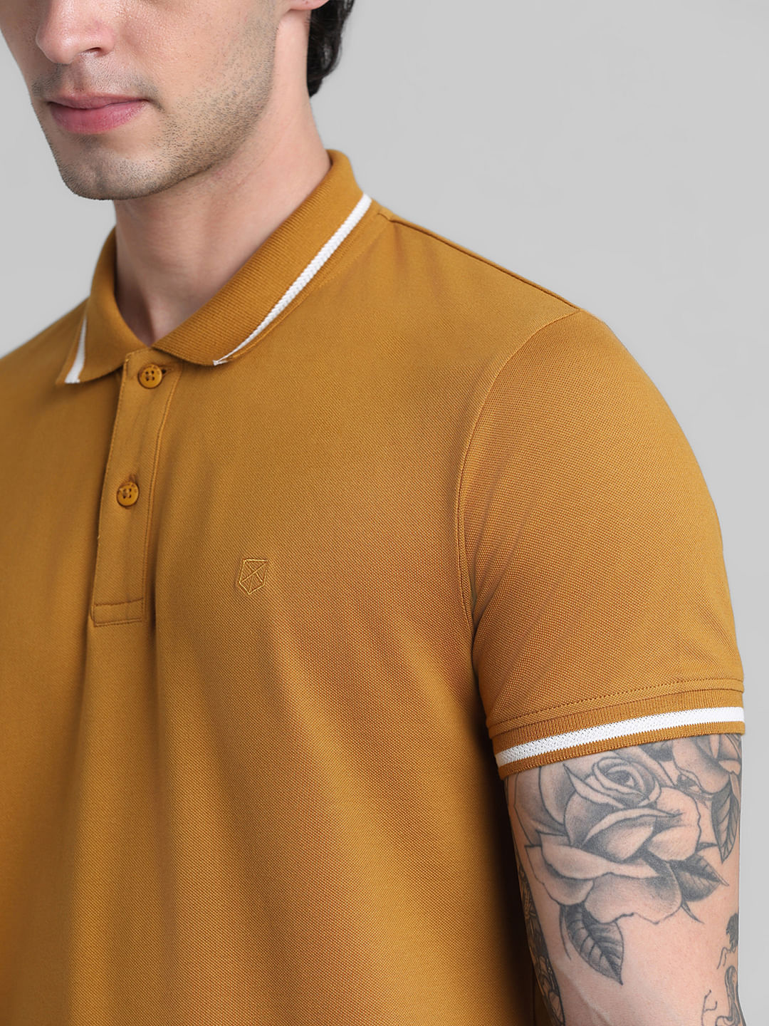 Brown Contrast Tipping Polo