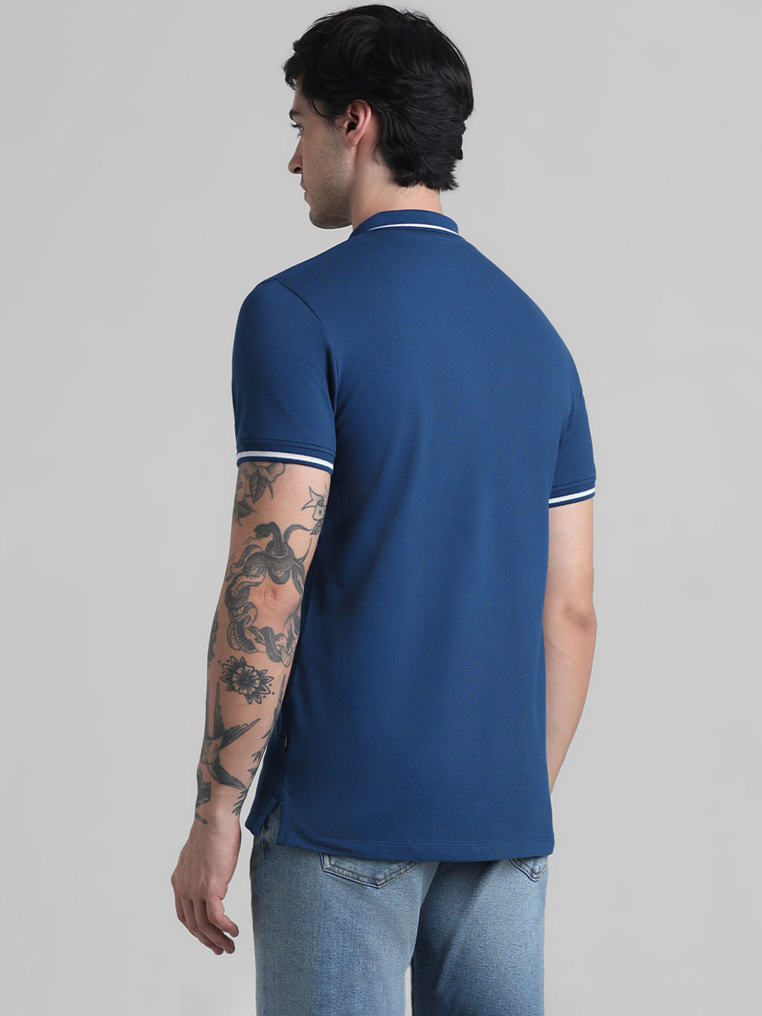 Blue Contrast Tipping Polo