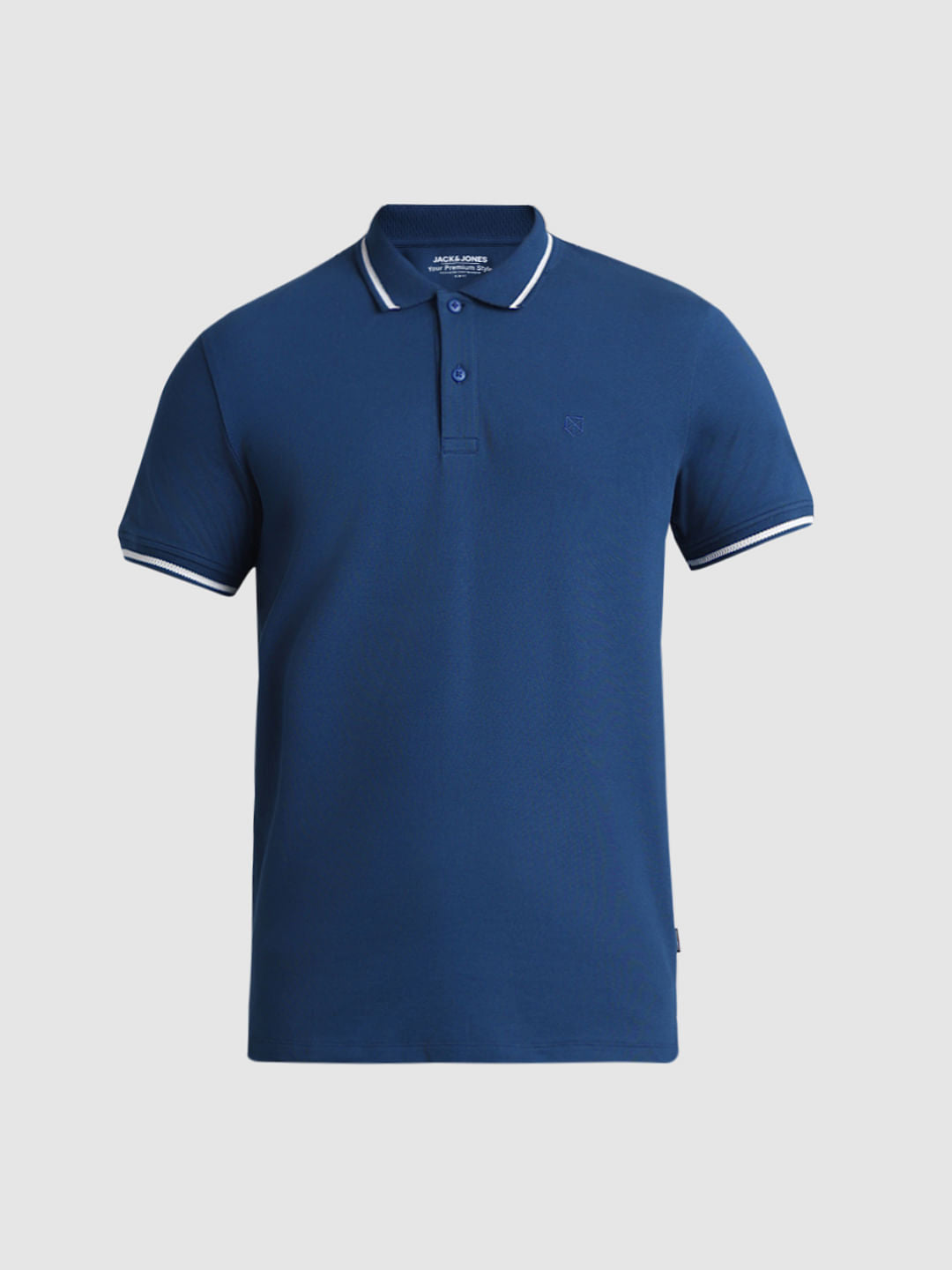 Blue Contrast Tipping Polo