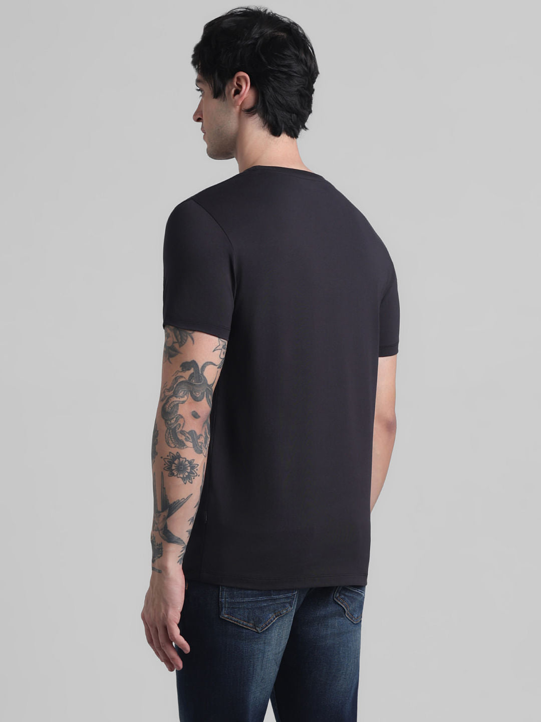 Black Floral Print T-shirt