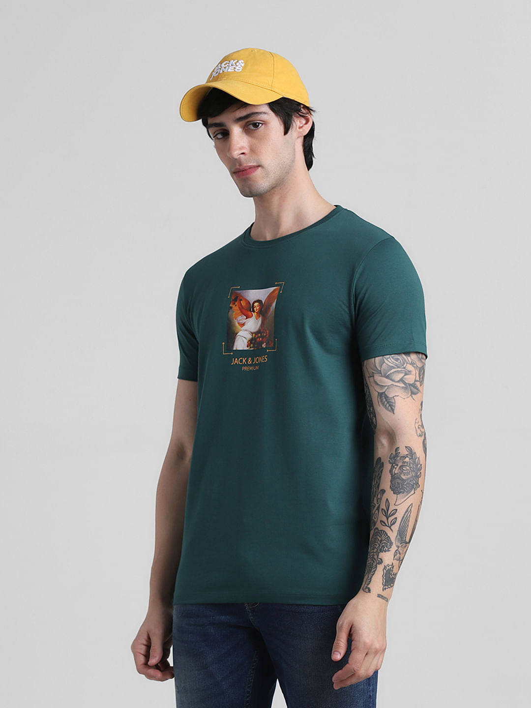 Green Graphic Print T-shirt - S