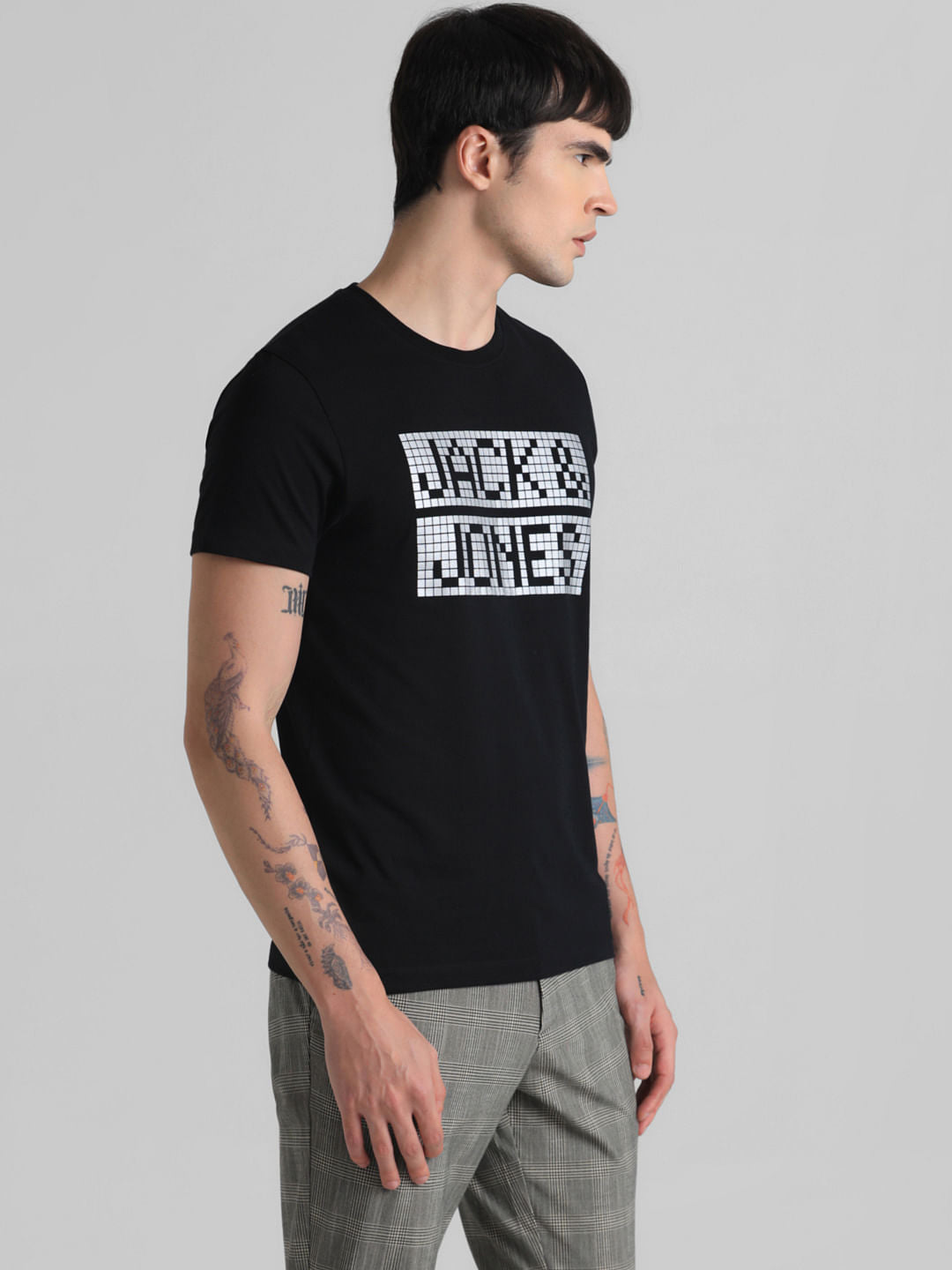 Black Logo Print Crew Neck T-shirt