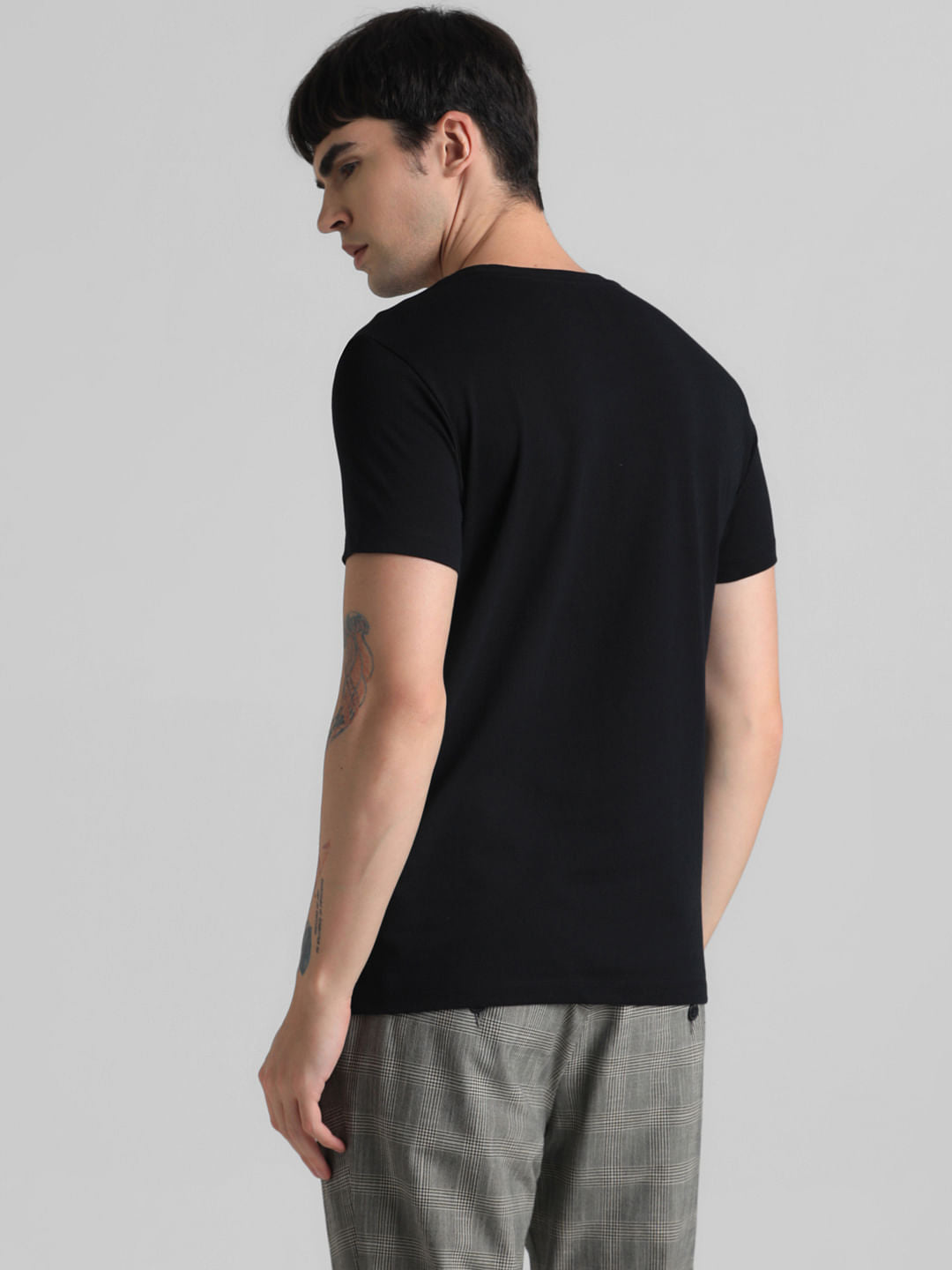 Black Logo Print Crew Neck T-shirt