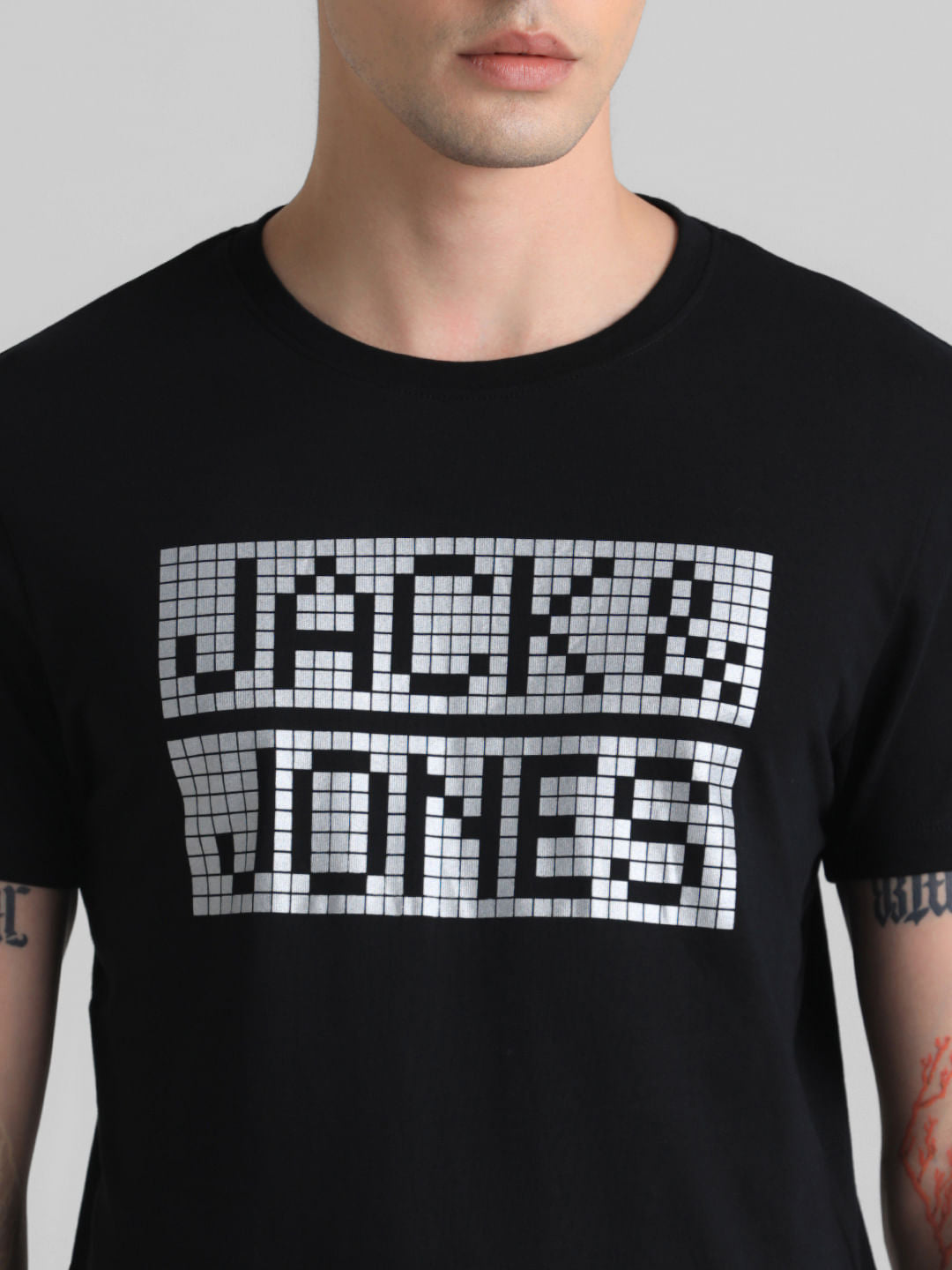 Black Logo Print Crew Neck T-shirt