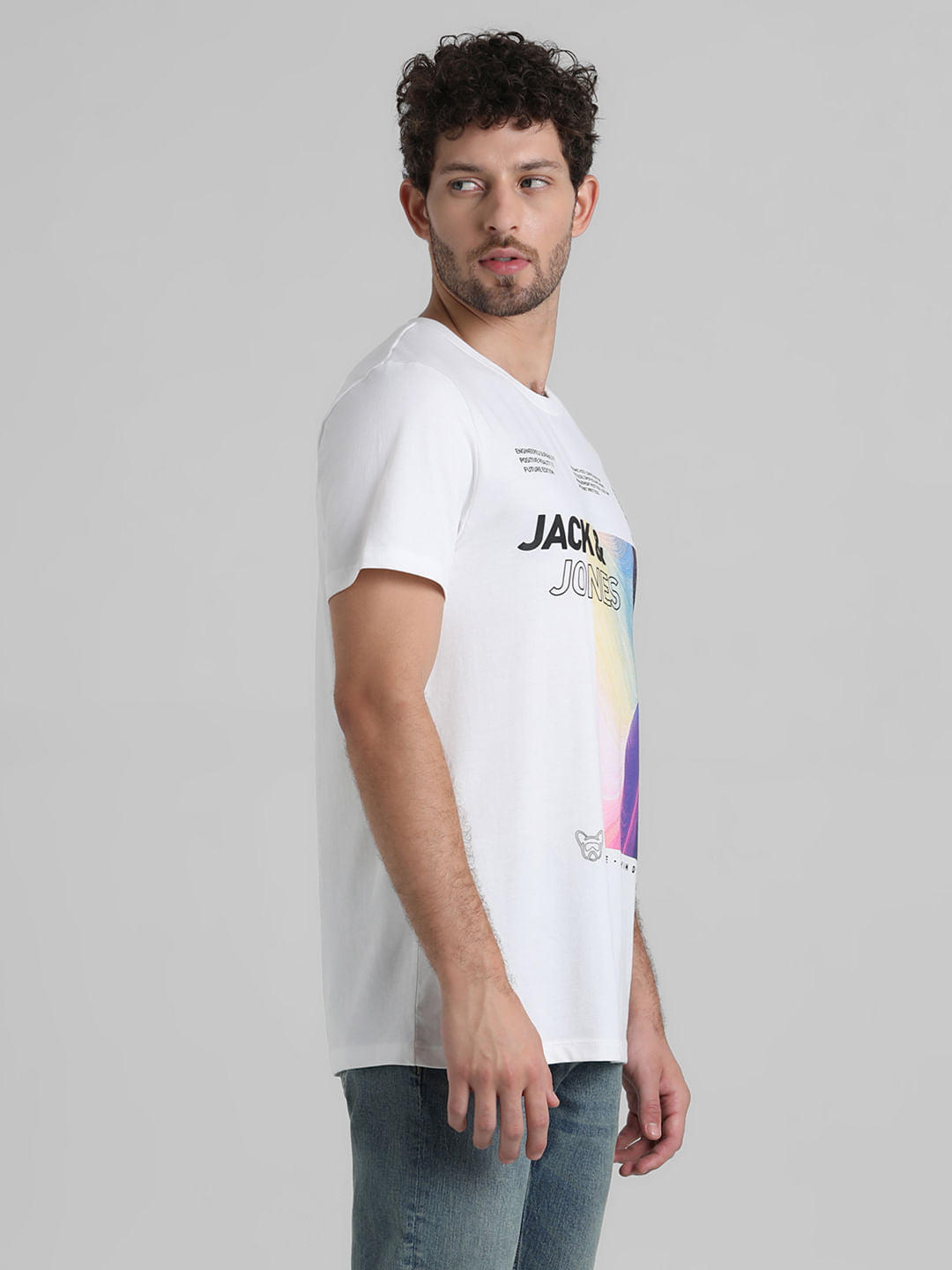 White Graphic Print T-shirt