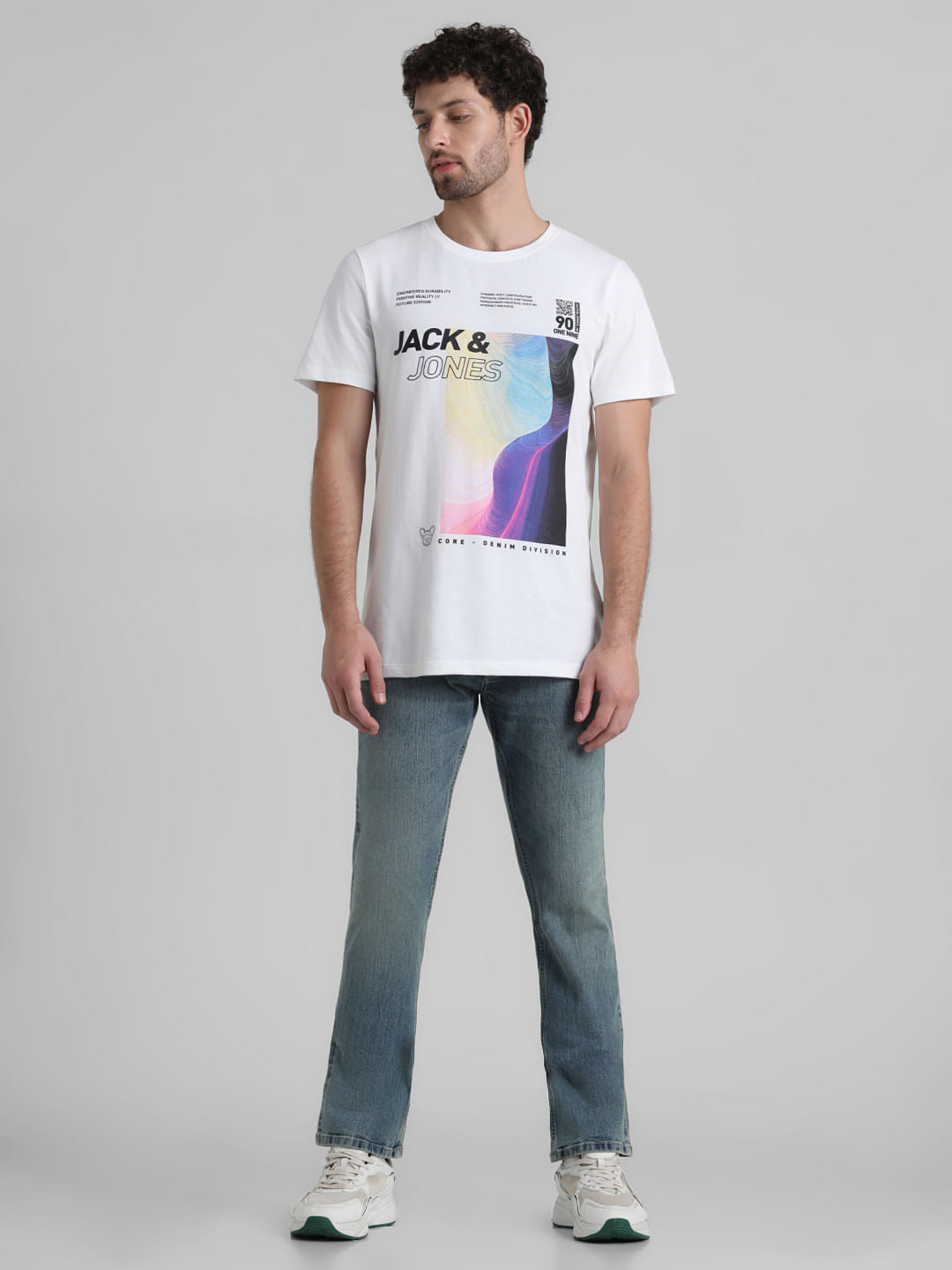 White Graphic Print T-shirt