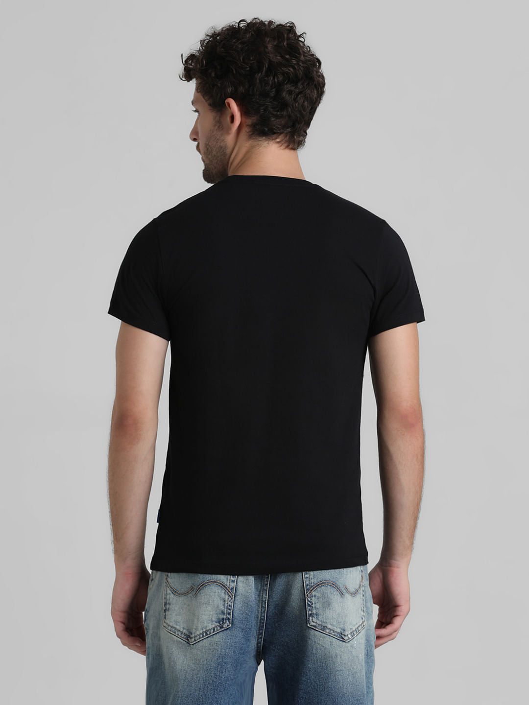 URBAN RACERS by JACK&JONES BLACK LOGO PRINT T-SHIRT
