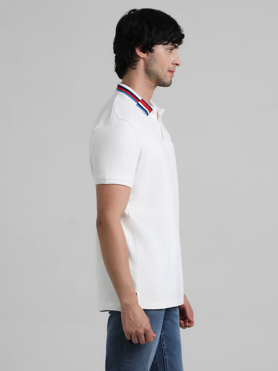 White Race Striped Jacquard Polo