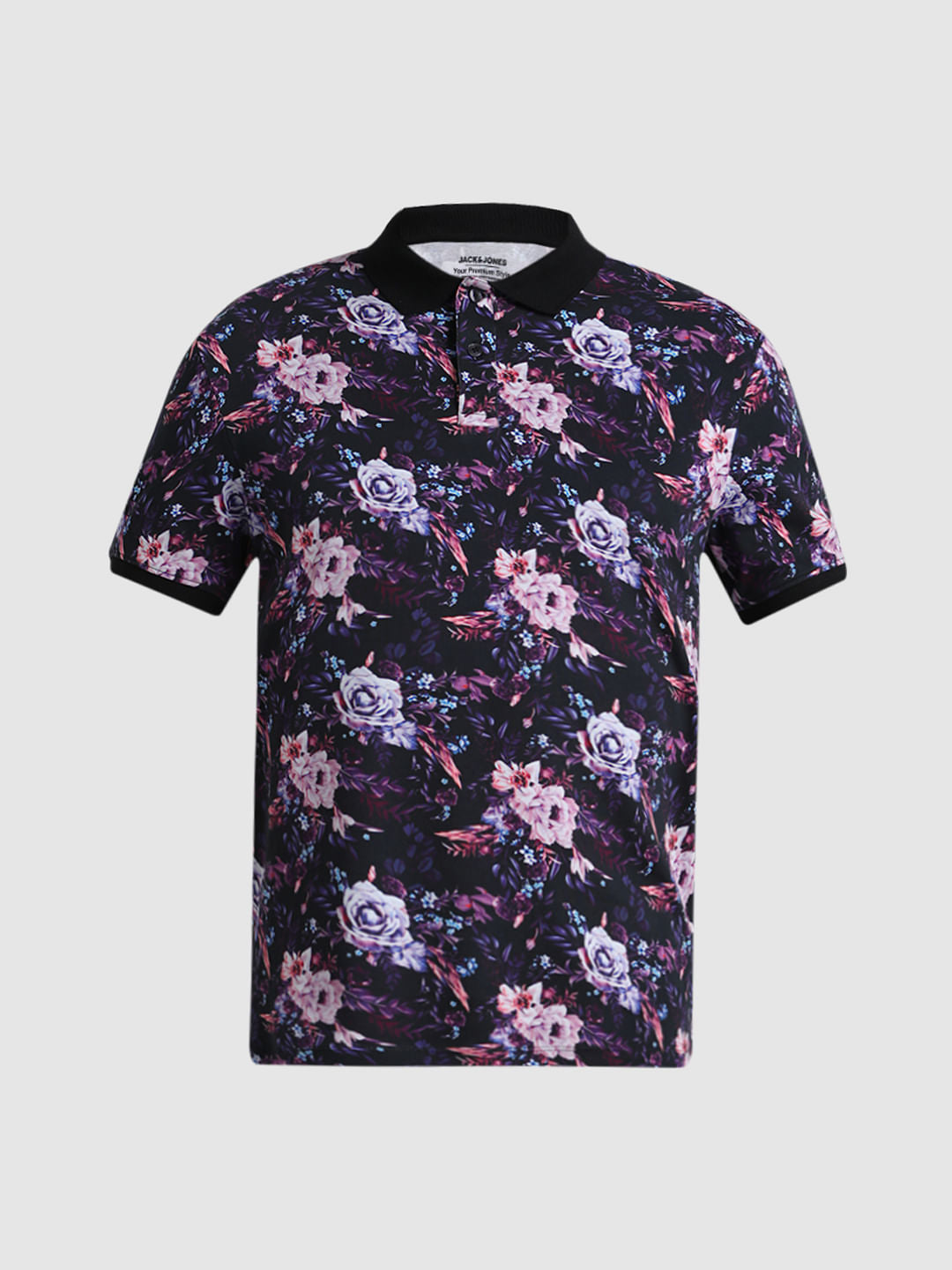 Purple Floral Polo T-shirt