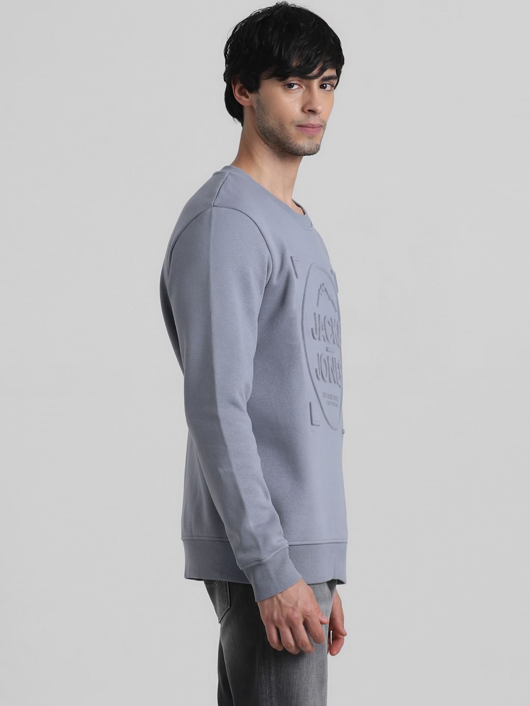 Grey Embossed Logo Sweatshirt