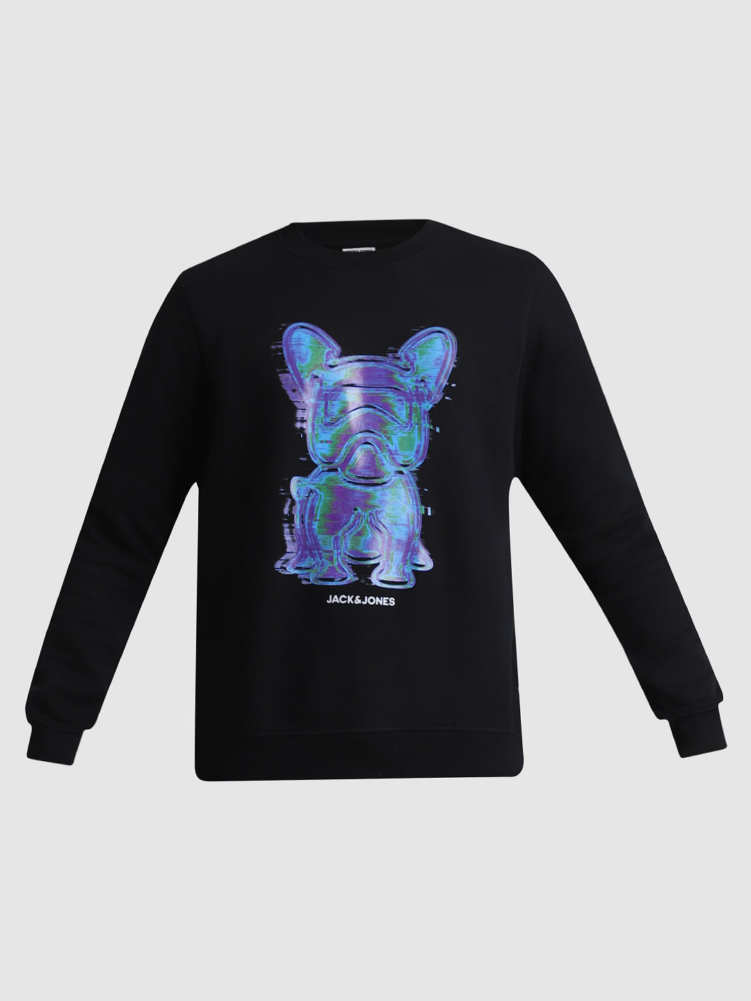 Black Doggo Print Sweatshirt