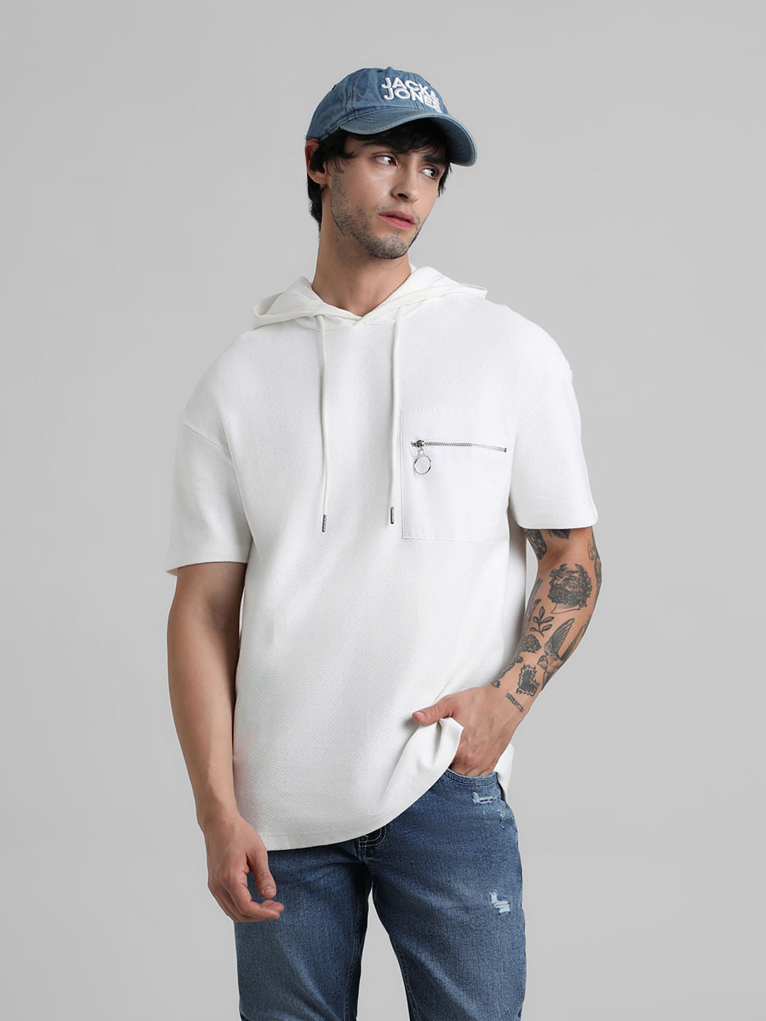 White Hooded Sweatshirt - S