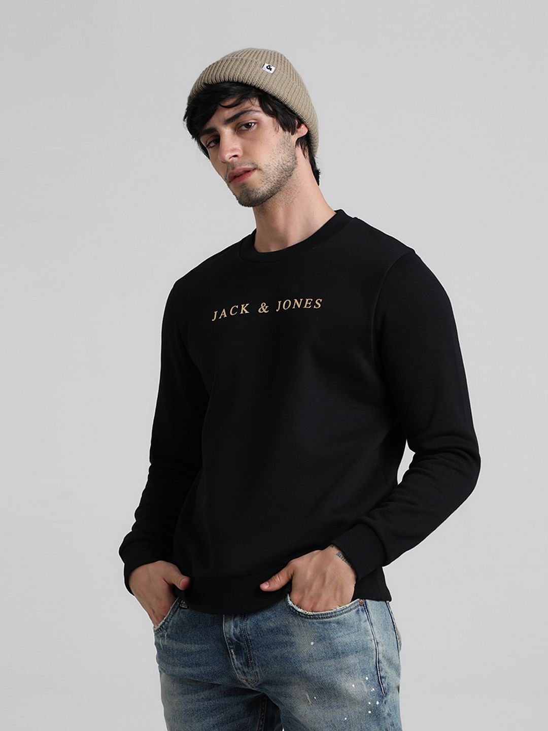 Black Logo Print Sweatshirt - S