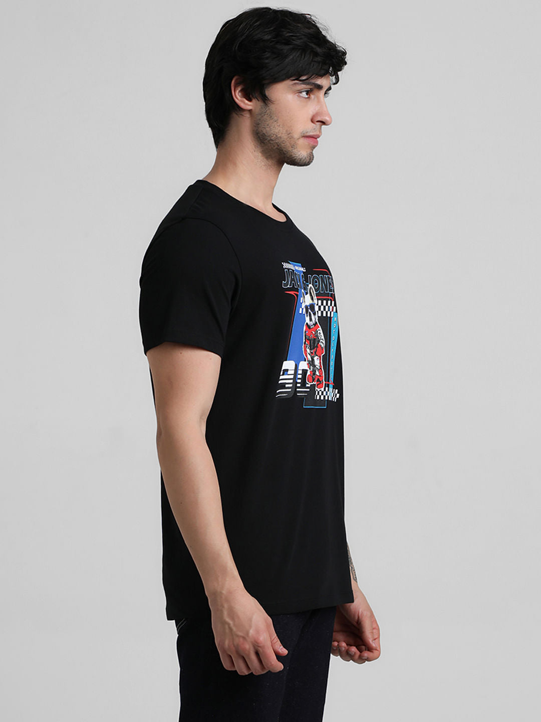 URBAN RACERS by JACK&JONES Black Racer Doggo Print T-shirt