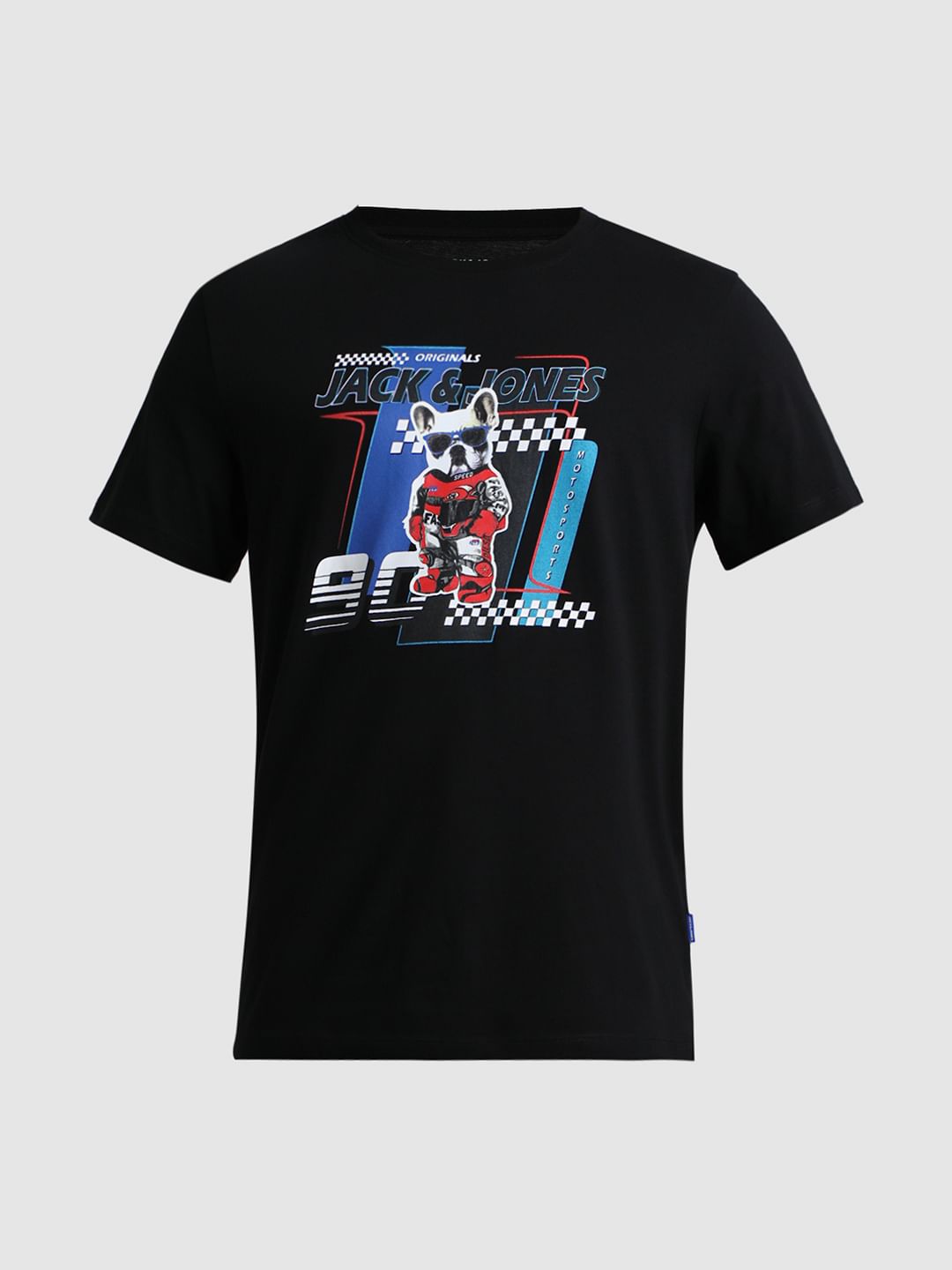 URBAN RACERS by JACK&JONES Black Racer Doggo Print T-shirt