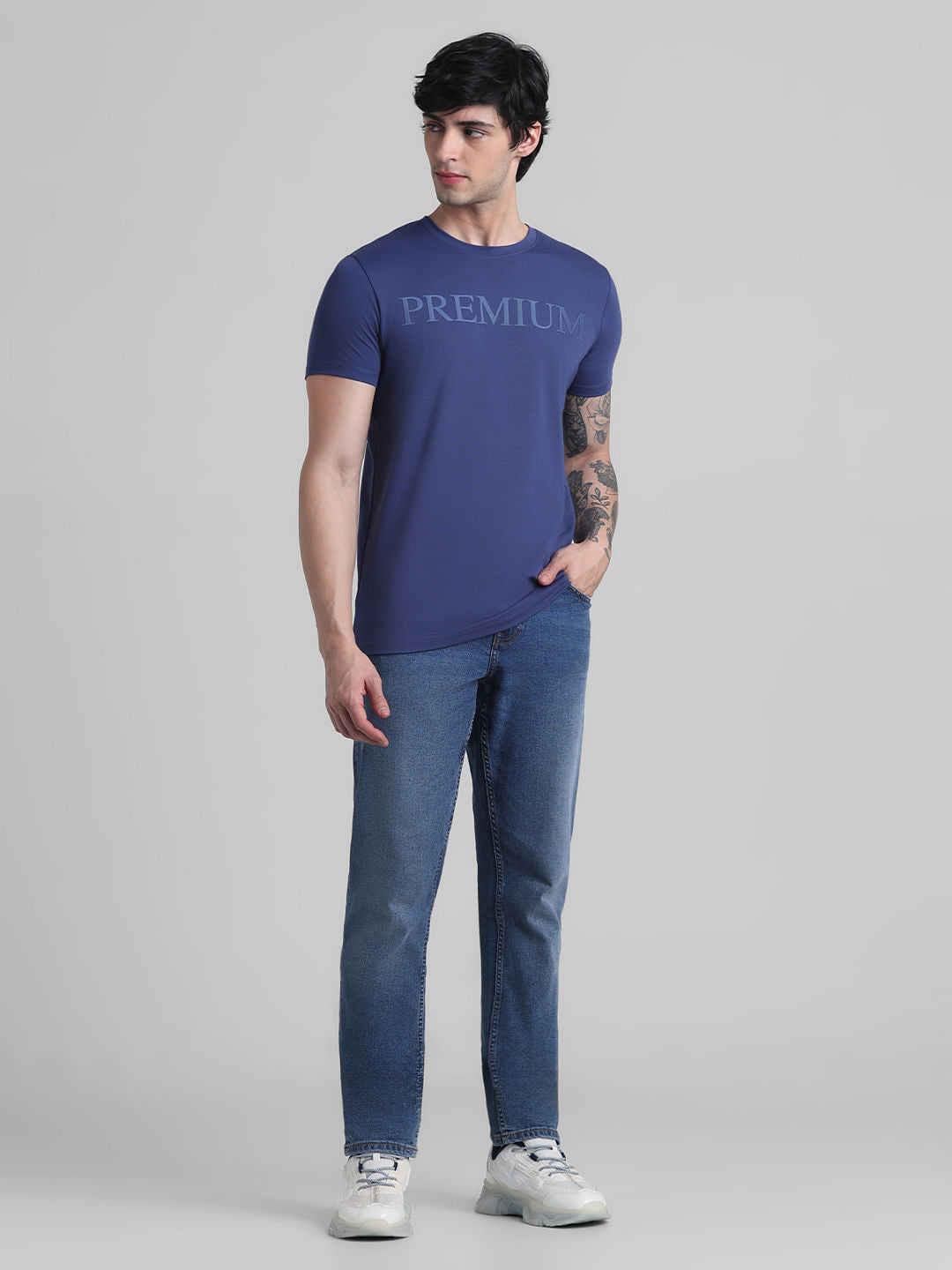 Navy Cotton Oversized T-shirt