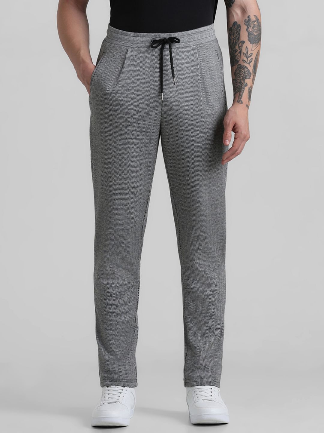 Grey Mid Rise Printed Co-ord Set Pants - 28/30