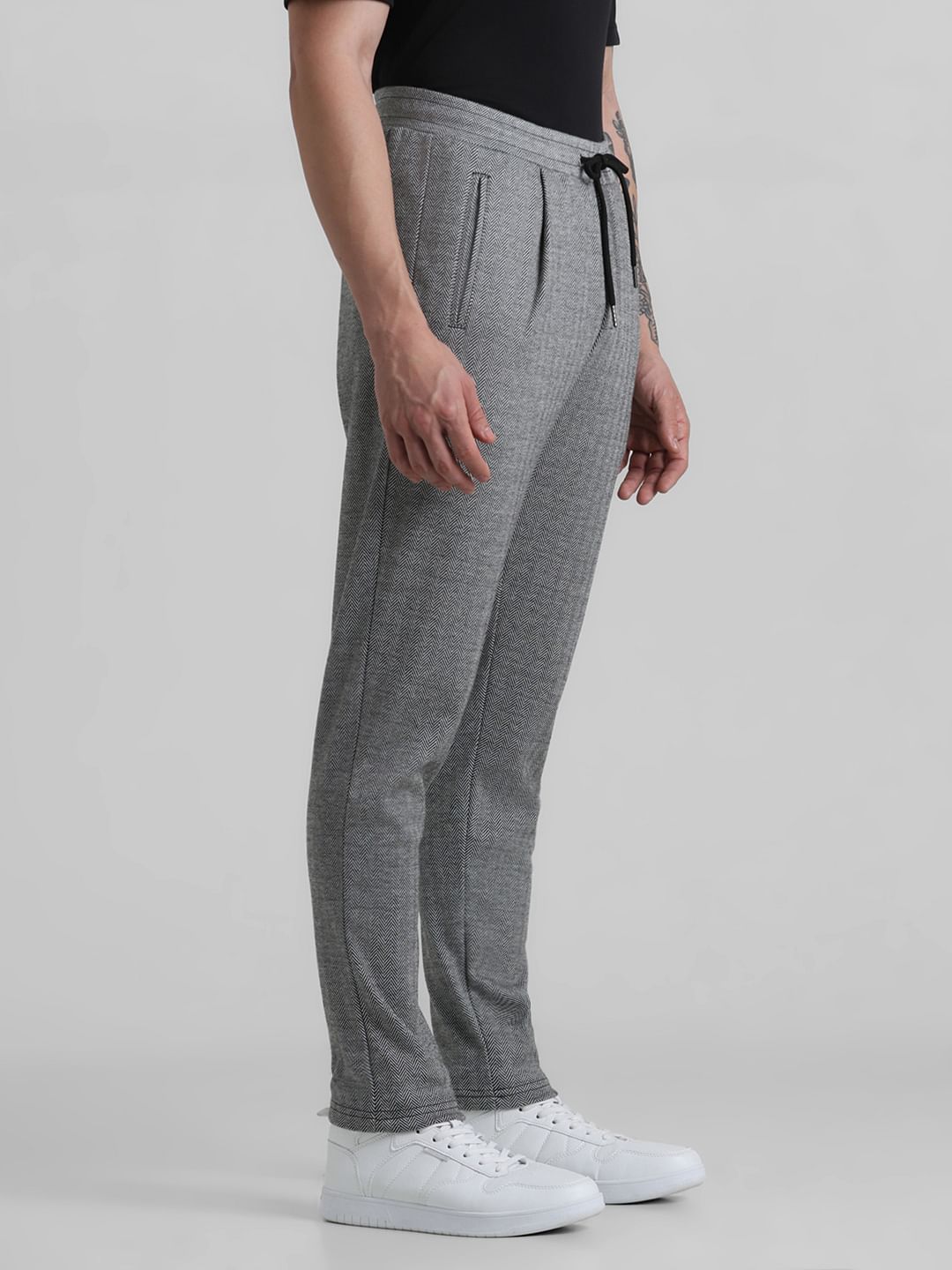 Grey Mid Rise Printed Co-ord Set Pants